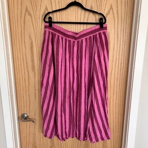 Women's Pink Striped Maxi Skirt